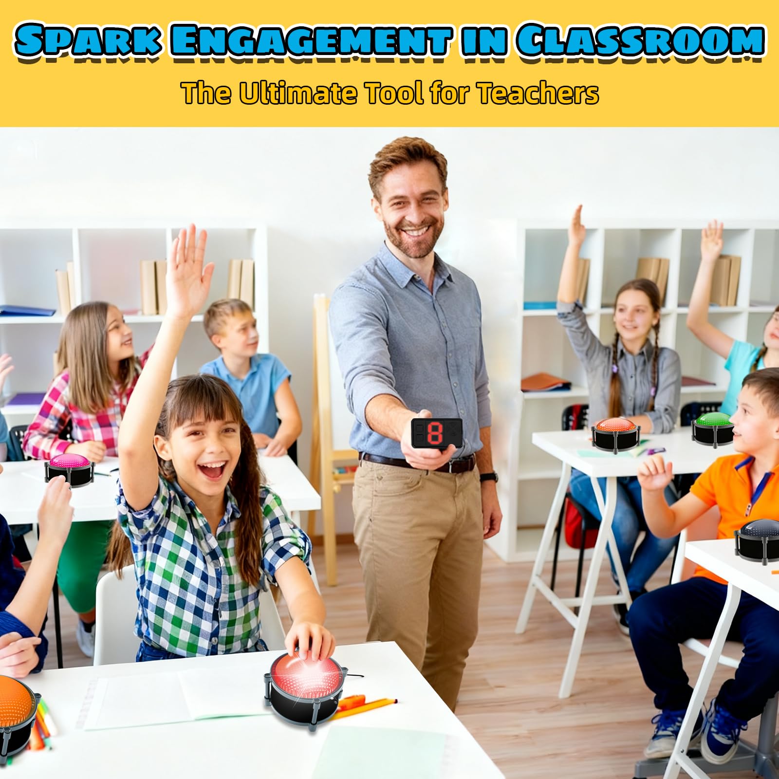 Jyyuehai classroom buzzers boost participation with immediate feedback.