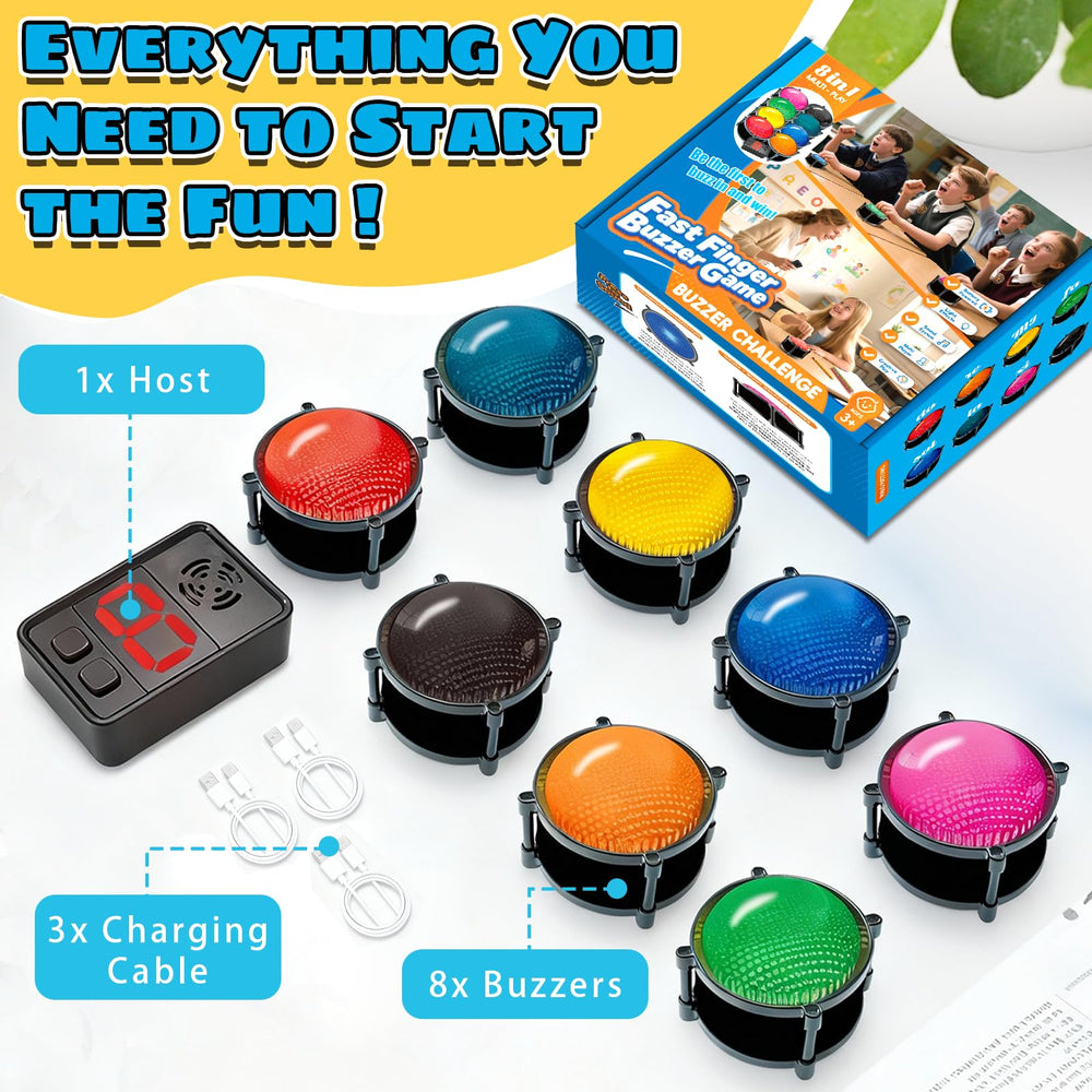 Jyyuehai buzzer set elevates family game nights with engaging light and sound cues.
