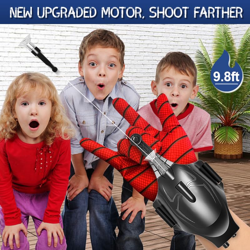 Jyyuehai Spider Web Shooter distance reach up to 20 feet for epic backyard missions.