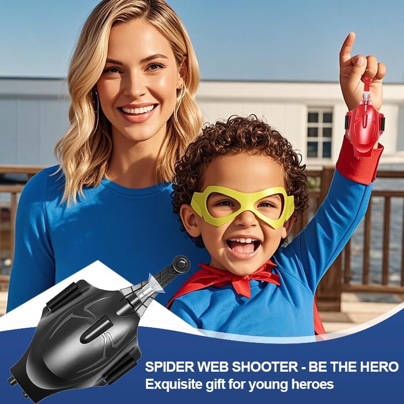Jyyuehai Spider Web Shooter rechargeable battery supports extended play sessions.