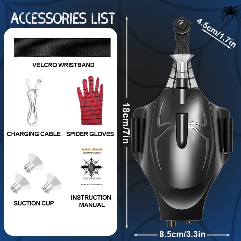 Jyyuehai Spider Web Shooter wire stays tangle-free for smooth slinging.