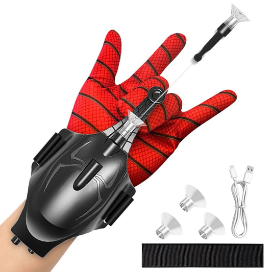 Jyyuehai Spider Web Shooter wrist launcher in action for safe backyard pretend play.