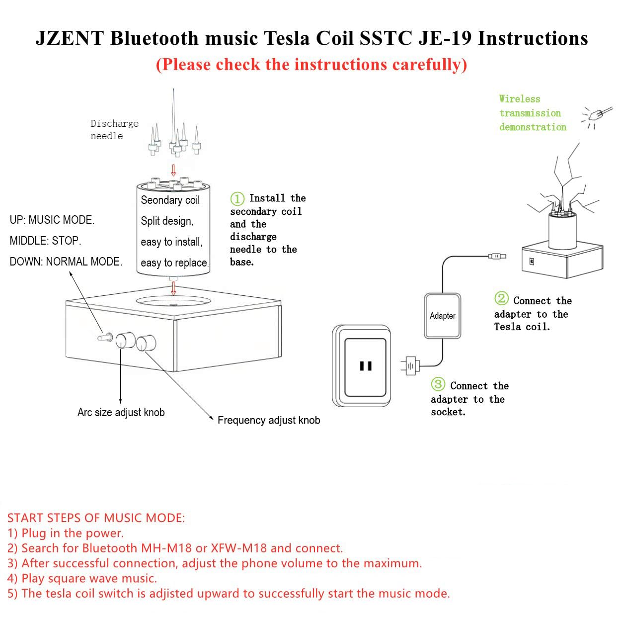 JZENT power switch and manual for easy setup.