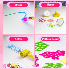 Water drawing disappears in minutes for repeated, easy cleanup.