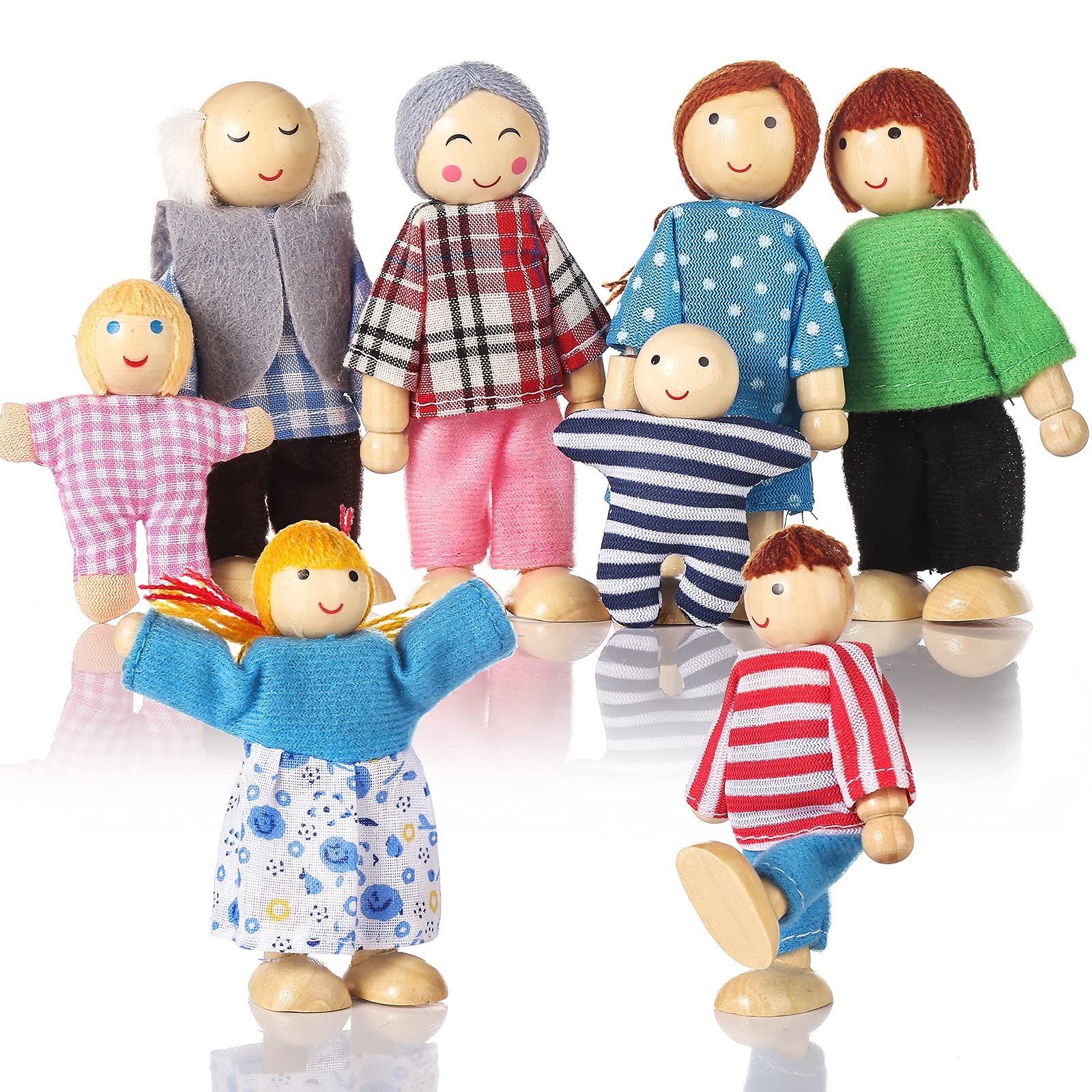 Jzszera poseable doll family figures for imaginative play.