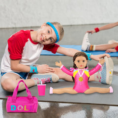 K.T. Fancy tiny water bottle adds realistic detail to doll gym kit.