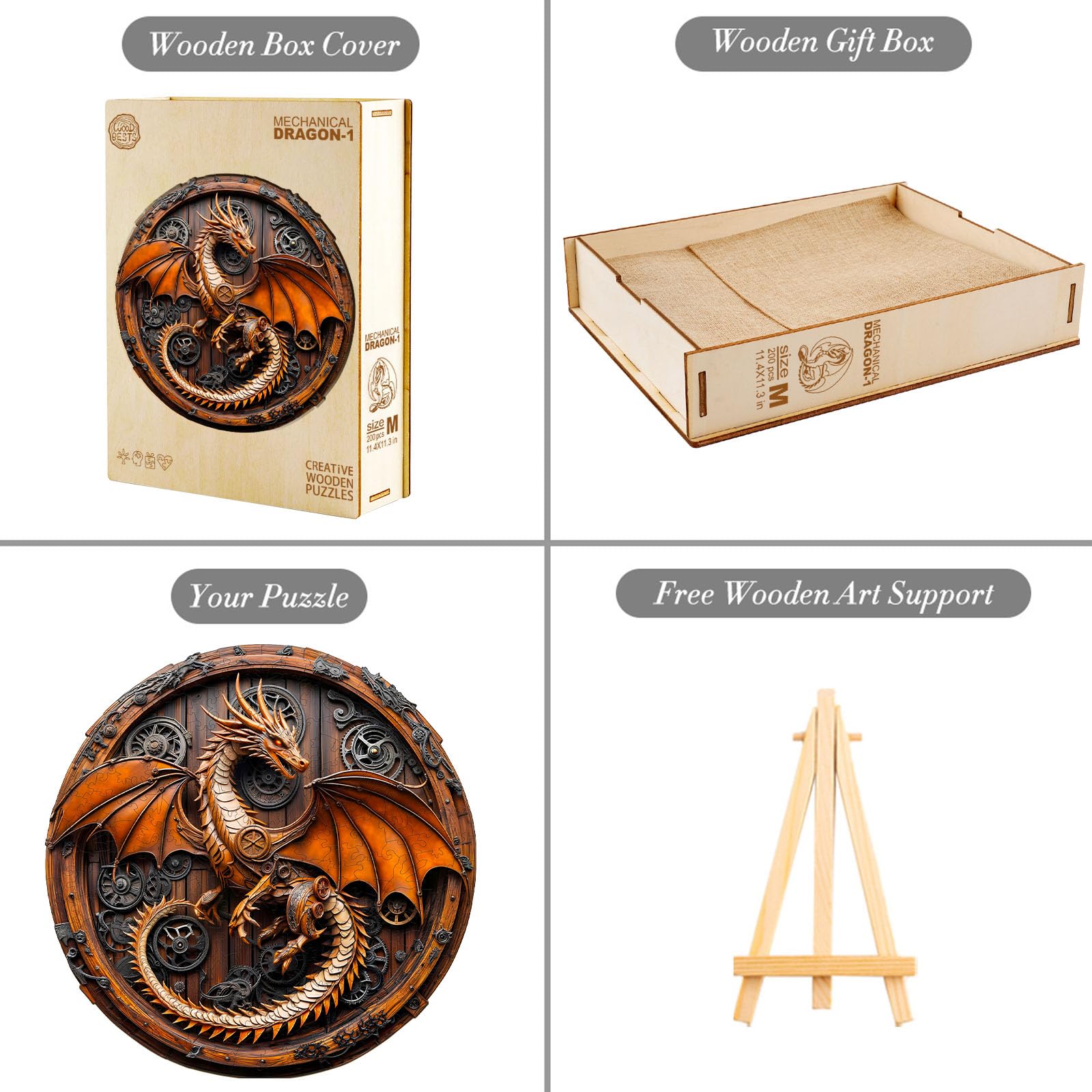 KAAYEE Dragon 3D puzzle assembly guide image showing fitting pieces.