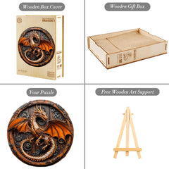 KAAYEE Dragon 3D puzzle assembly guide image showing fitting pieces.