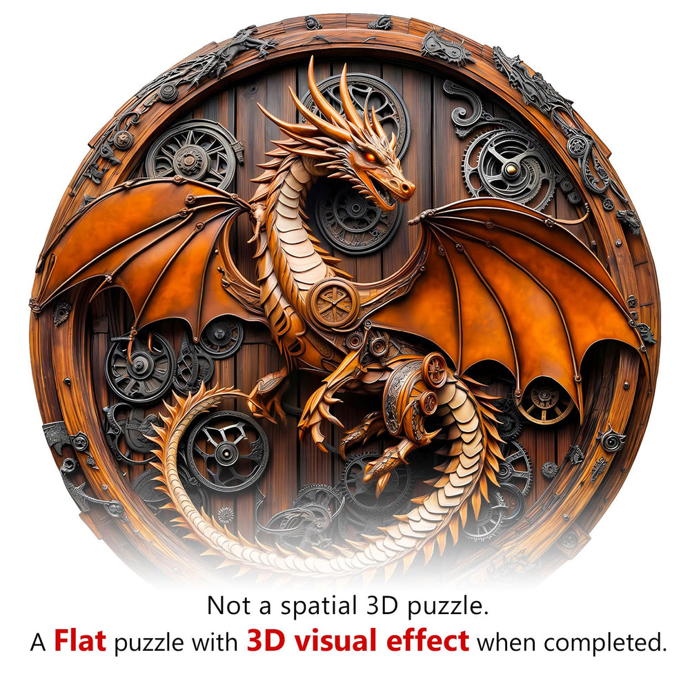 KAAYEE Dragon 3D puzzle wings close-up with metallic sheen for dynamic flair.