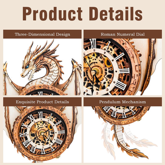 KAAYEE dragon clock puzzle side view emphasizing precise movement and craftsmanship