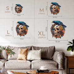 KAAYEE Mechanical Skull puzzle on table: invites family game night.