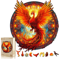 KAAYEE Phoenix wooden puzzle full view shows vibrant colors for living room display