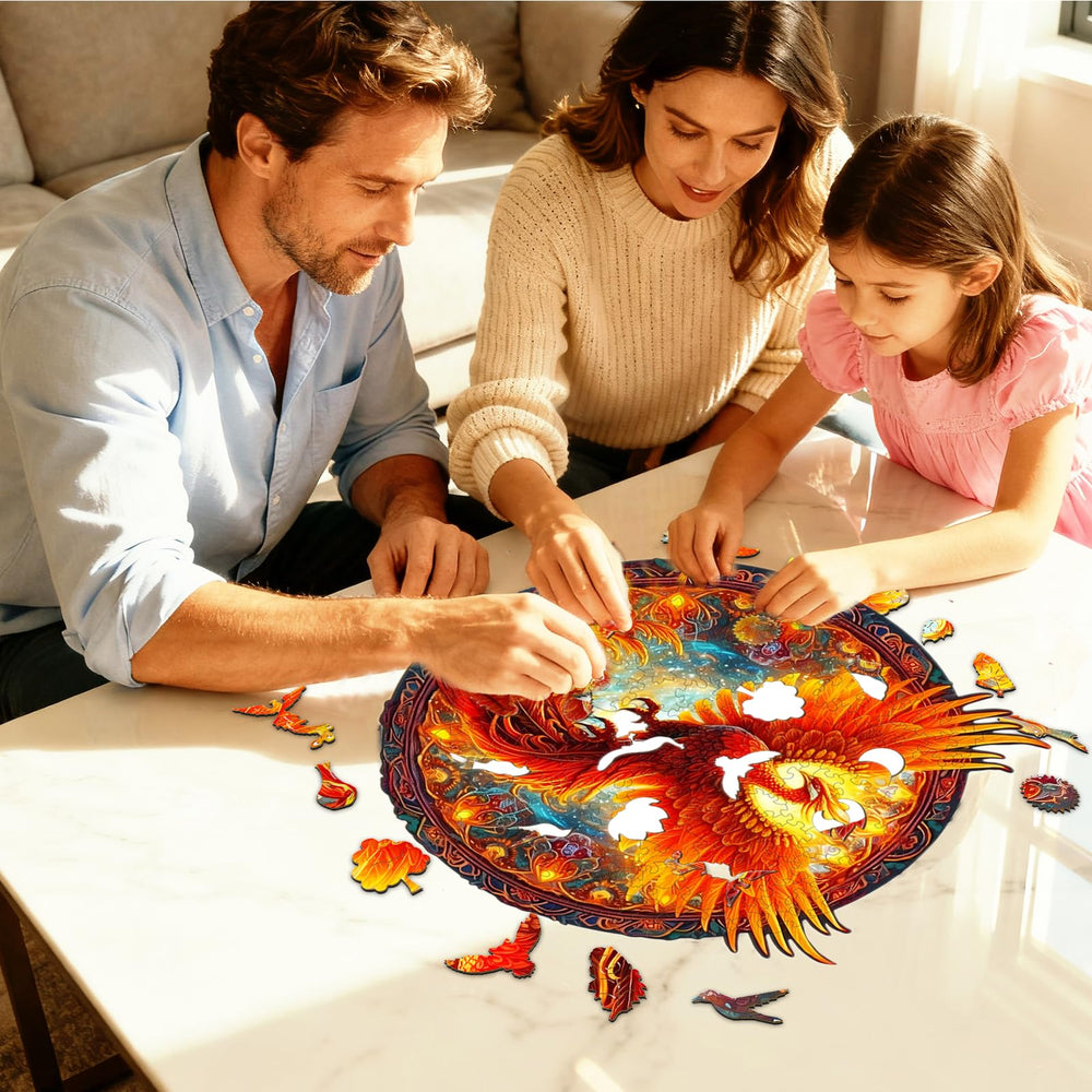 KAAYEE Phoenix unique shape puzzle features a dramatic silhouette