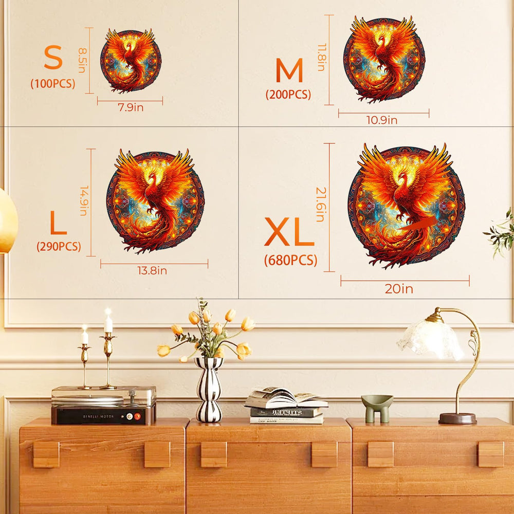 KAAYEE Phoenix wooden puzzle in progress captures family puzzle time