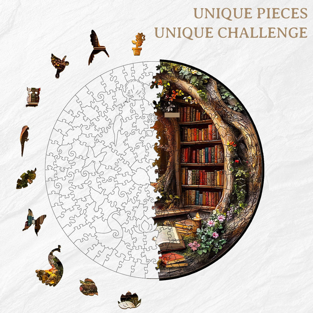KAAYEE tree-house display puzzle closeup, showcasing precision laser cuts and tight fits.