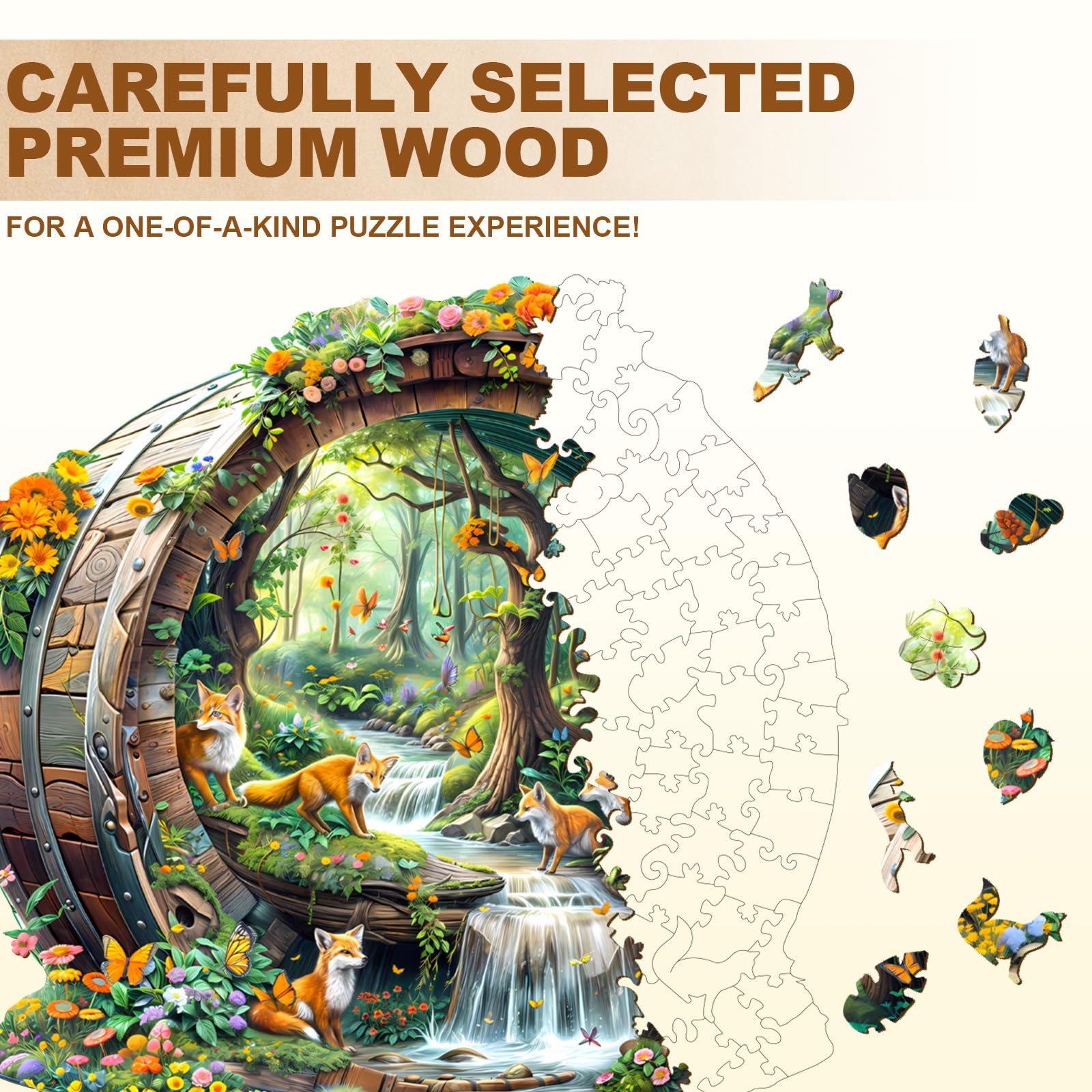 KAAYEE wooden jigsaw 255 pieces offers a durable, reusable brain-teaser experience.