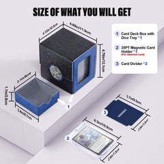 Holds 100+ double-sleeved cards for MTG/TCG decks.