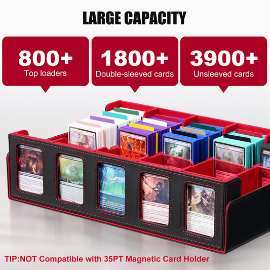 Kabinka 5-row deck case with removable lid keeps cards organized on the go.