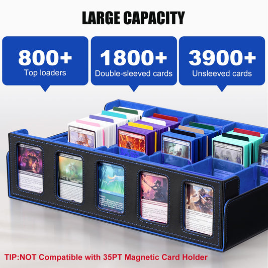 Kabinka 5 row deck case with top loaders for secure sleeved decks.