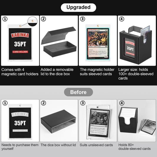Kabinka Commander Deck Box display window showcases rare cards securely.