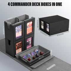 Kabinka Commander Deck Box soft fiber lining guards cards from scratches.