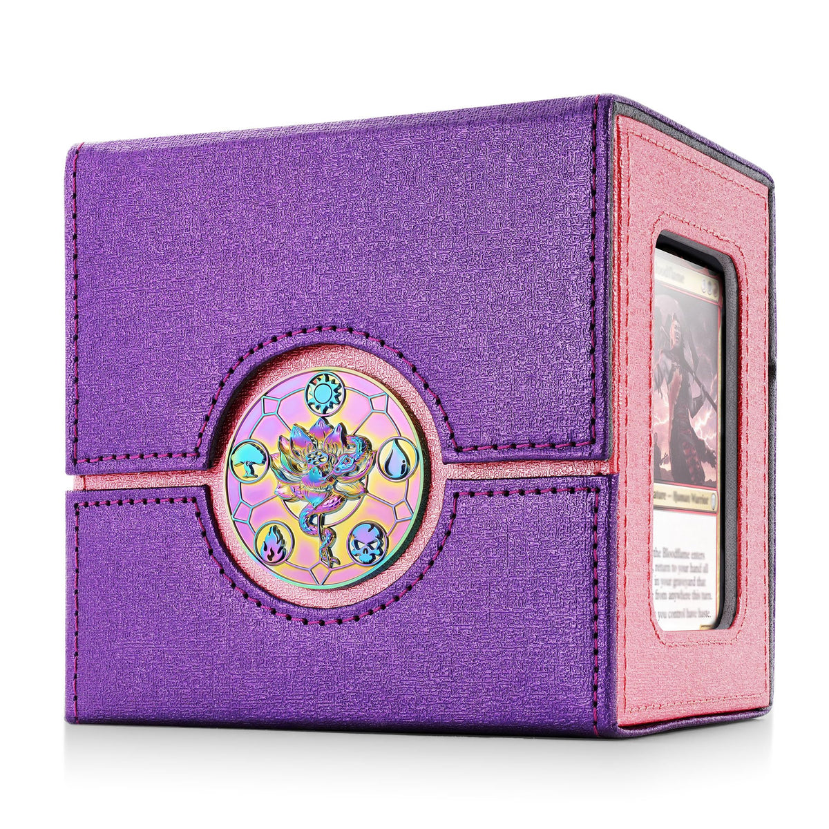 Kabinka Commander deck box with metal emblem elevates premium MTG display.