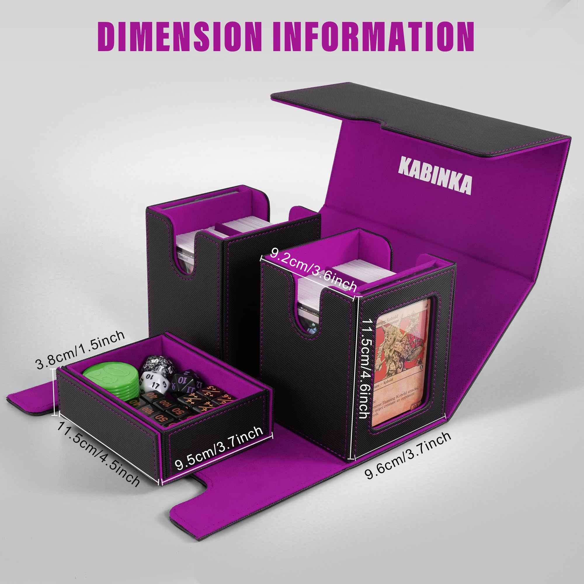 Kabinka deck box dice tray keeps tokens handy during games.