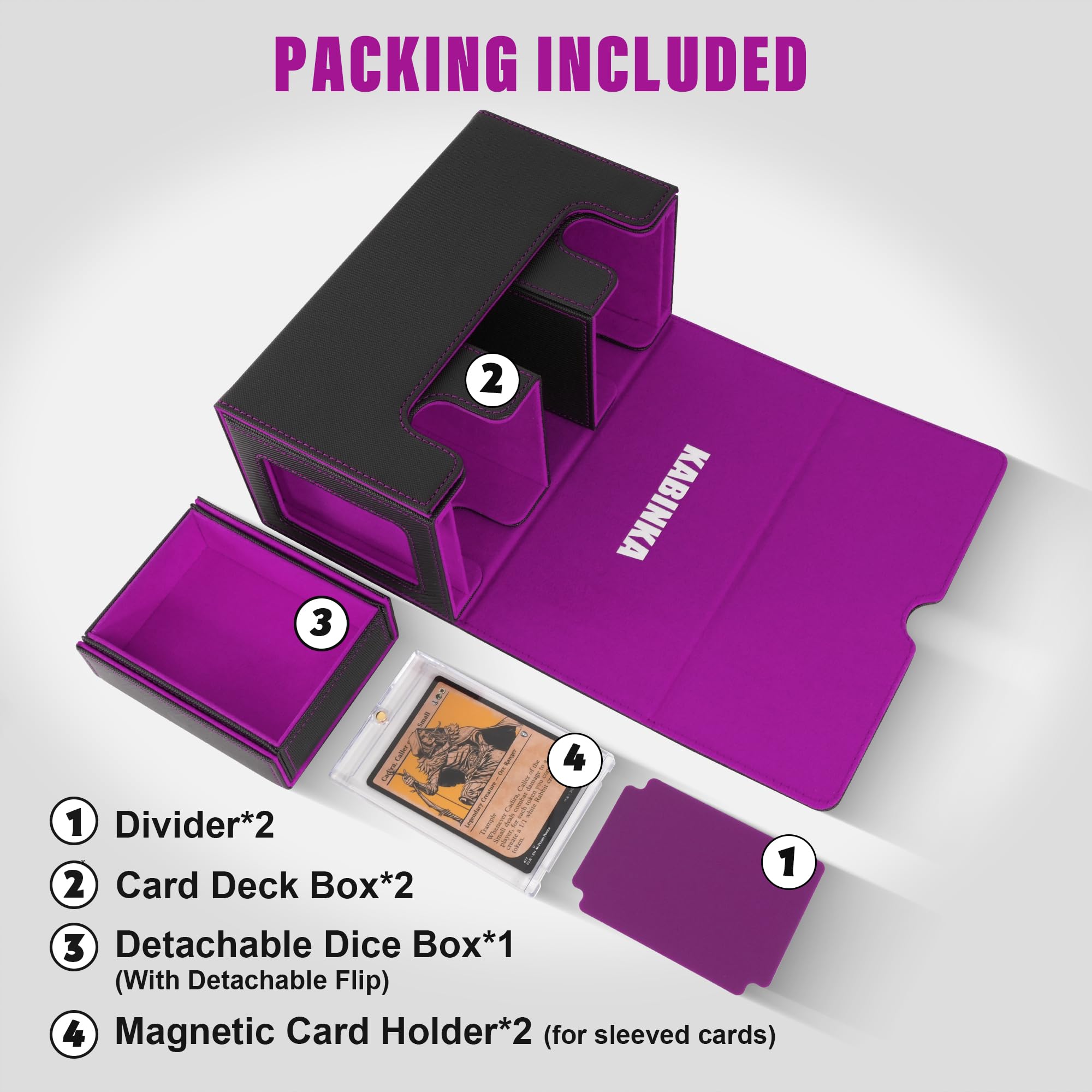 Kabinka deck box soft fiber interior protects cards from scratches.