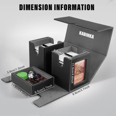 Kabinka deck box interior features soft fiber lining to protect cards.