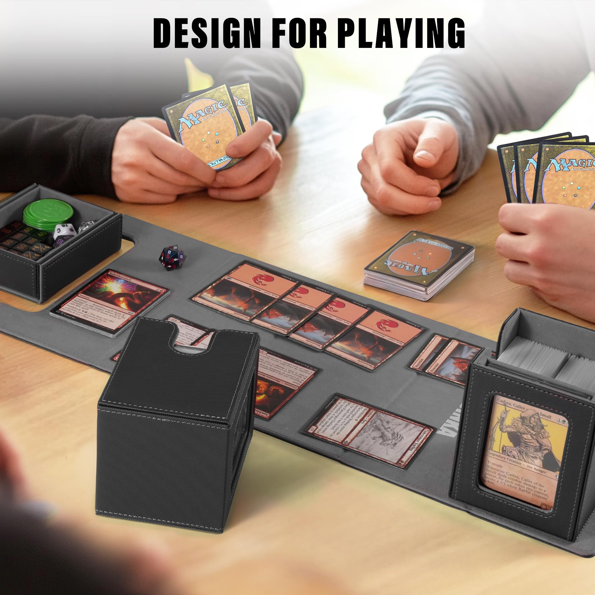 Kabinka deck box includes two dividers for card organization.