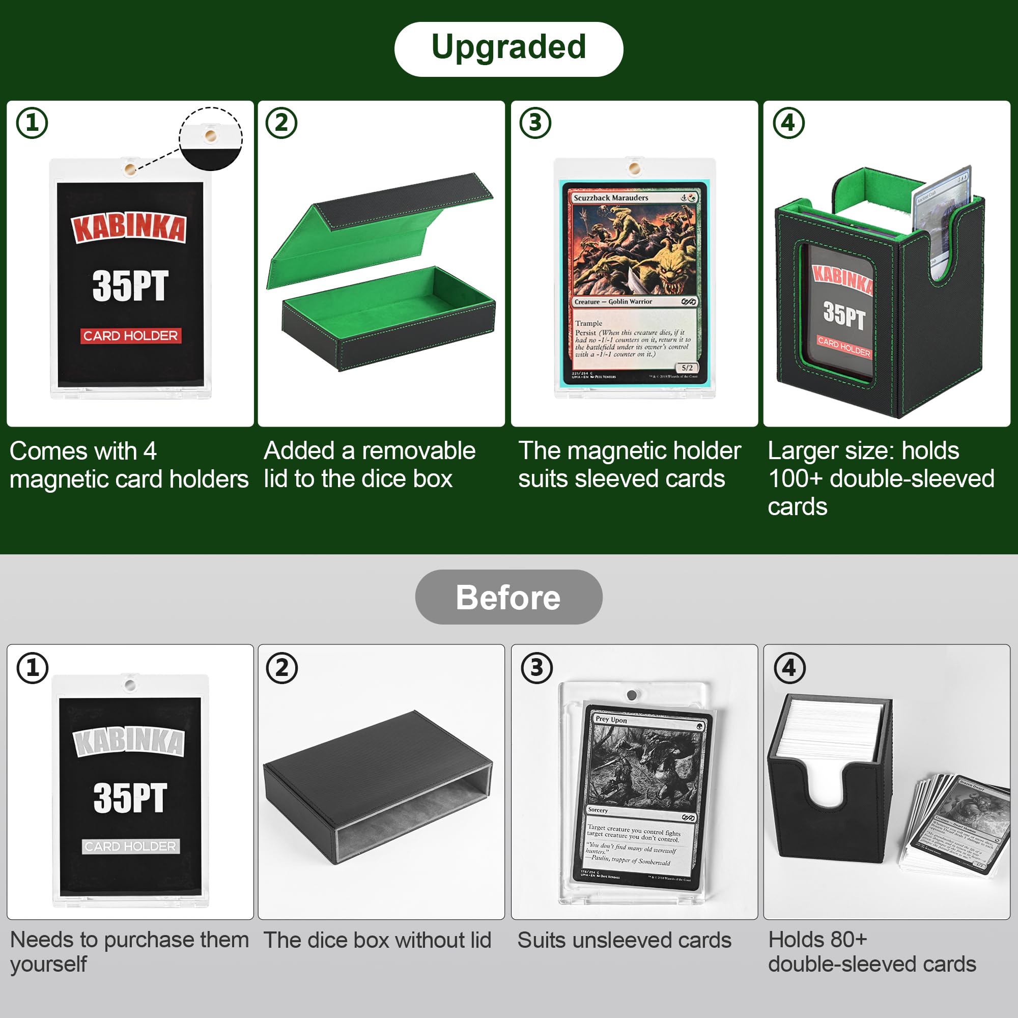 Kabinka dice tray section enables easy access to dice and tokens.