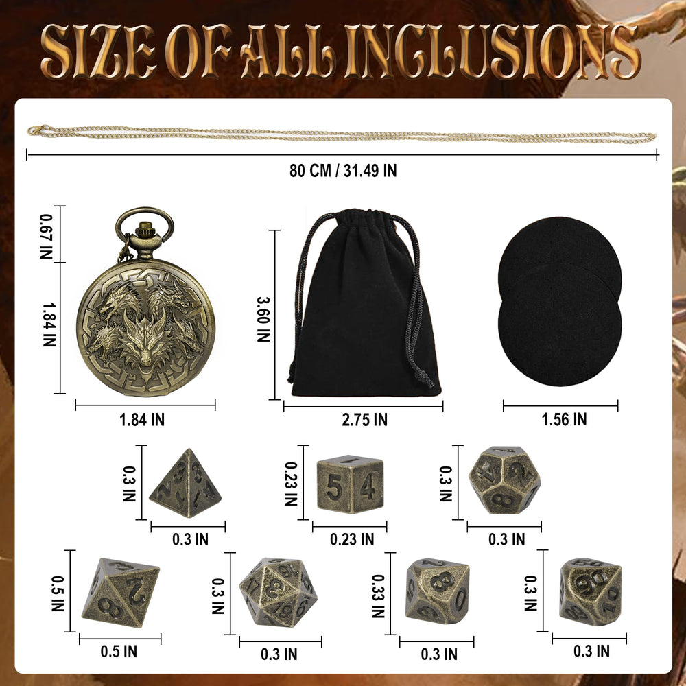 Kabinka DND dice set bronze mini dice collection for tabletop adventures.