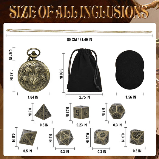 Kabinka DND dice set bronze mini dice collection for tabletop adventures.