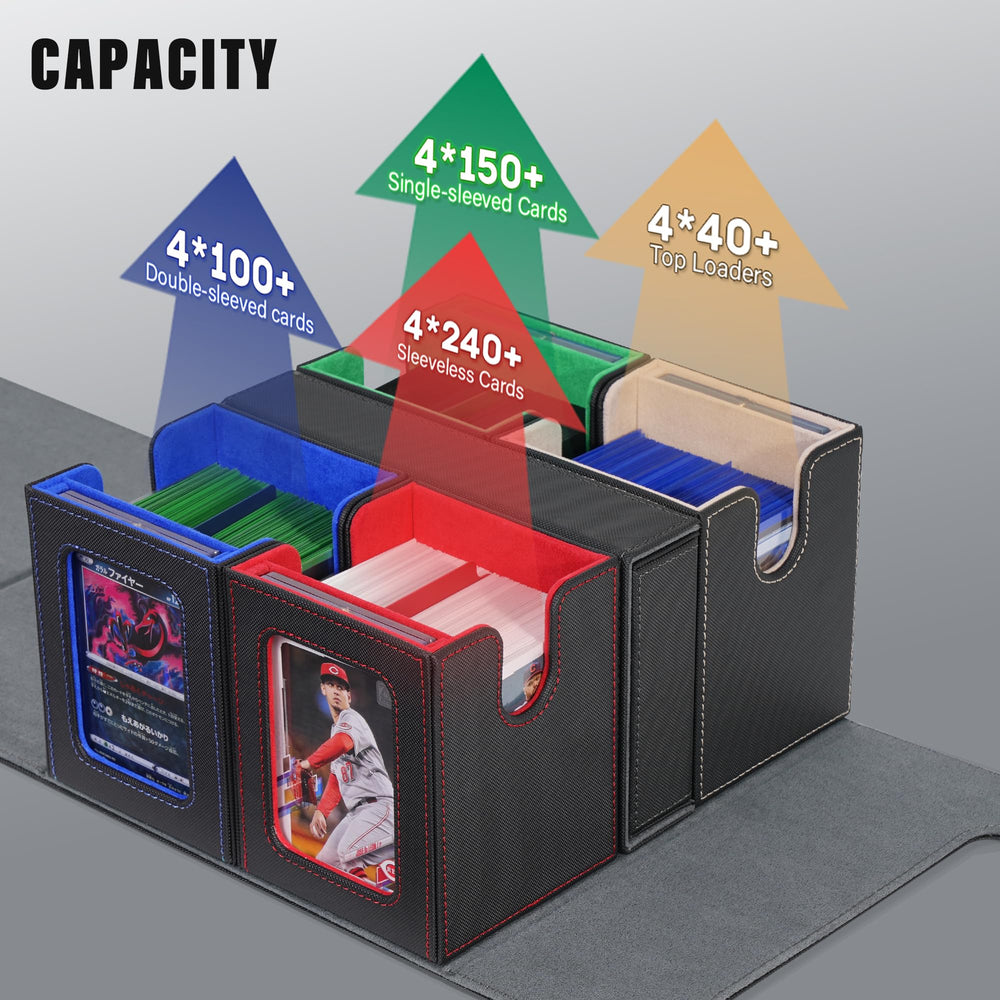 Kabinka magnetic card holders protect and display favorites within the case.