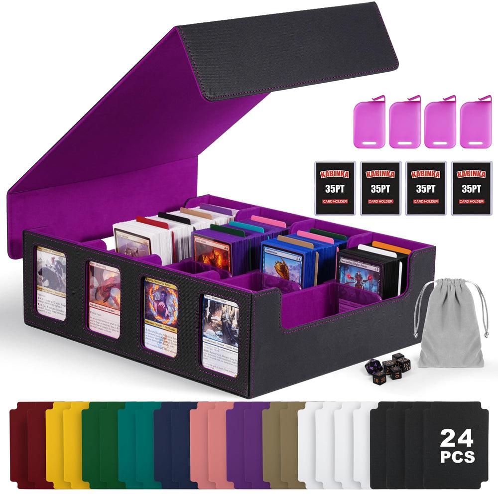 Kabinka trading card storage box with commander display for quick card identification