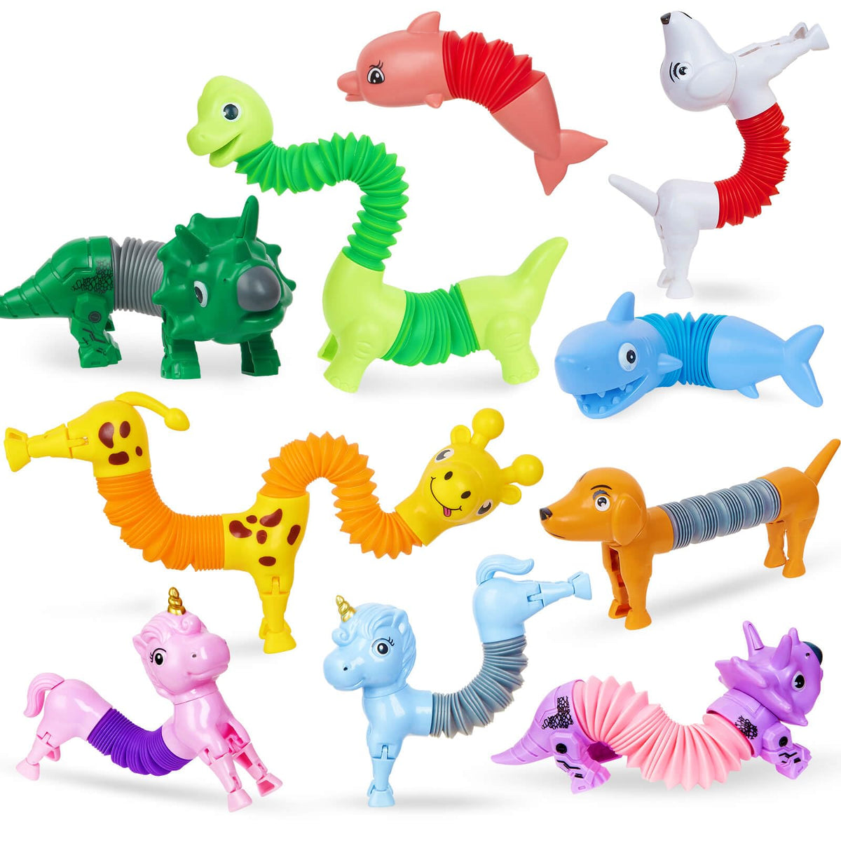Kabvry Animal Pop Tubes dog shape for tactile fun on the go.