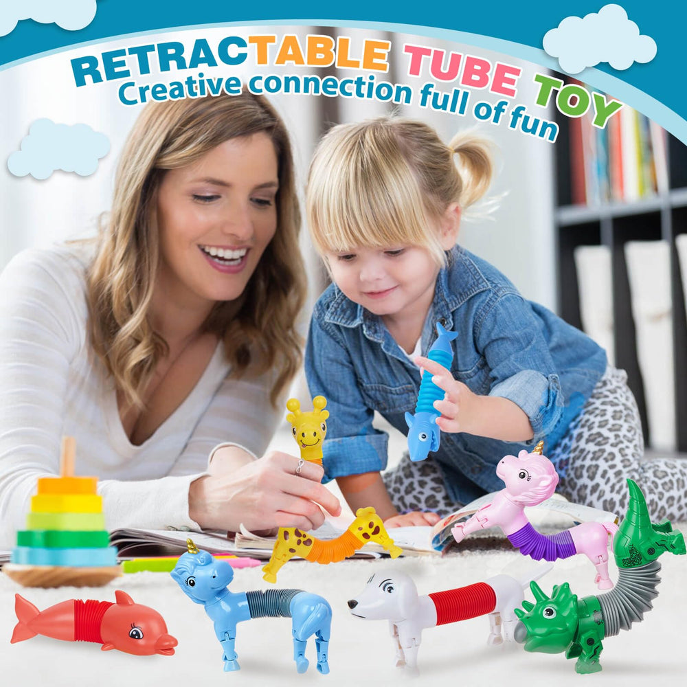 Kabvry Animal Pop Tubes giraffe shape for visual stimulation and flexible fun.