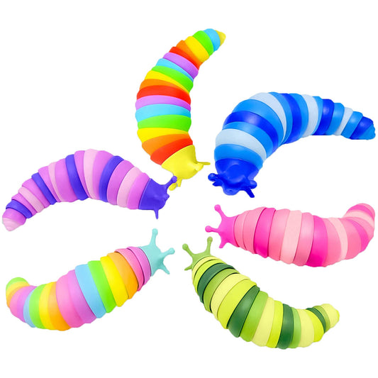 Kabvry Sensory Slug 6-pack in pastel colors for tactile exploration and focus