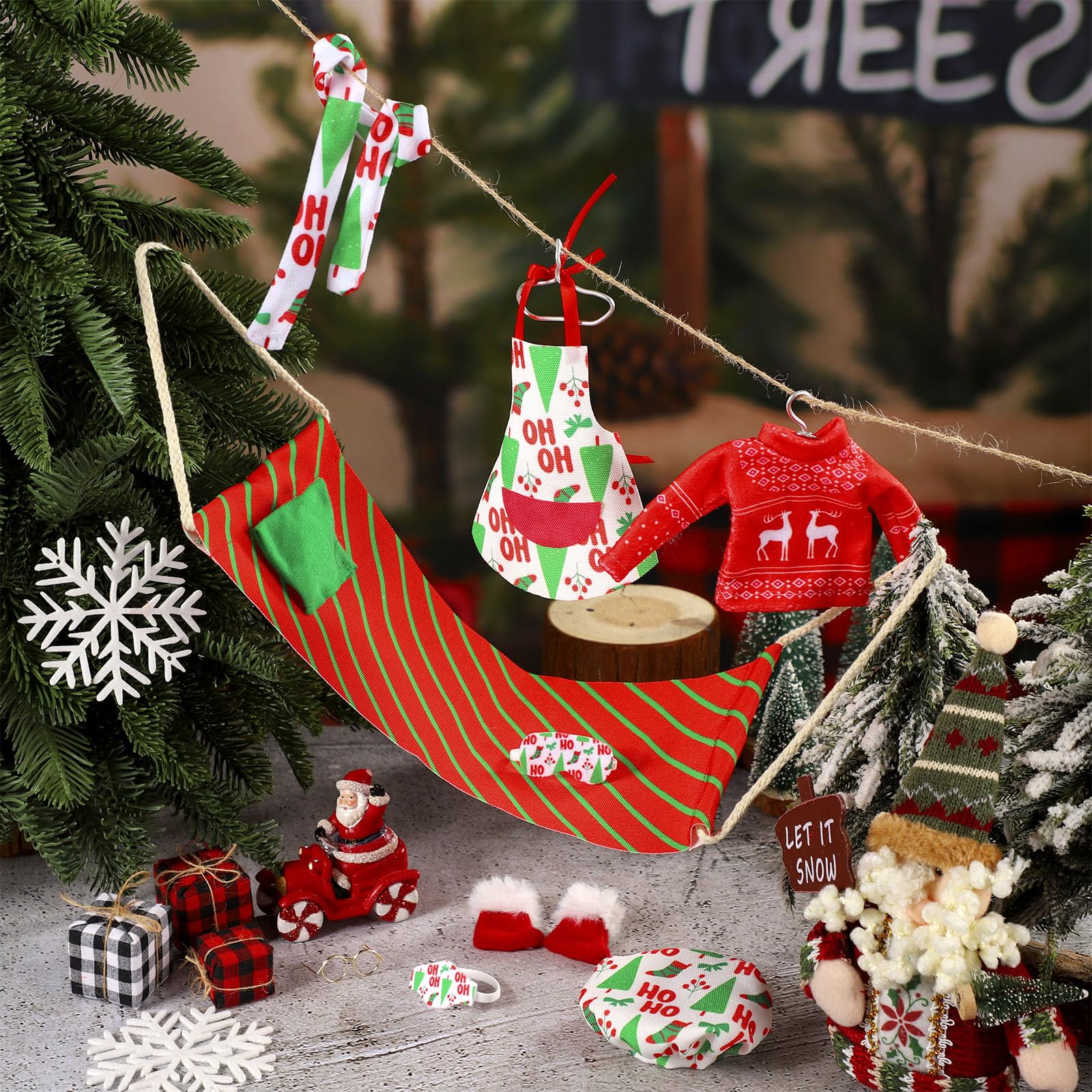 Kacctyen Christmas doll sweater image in festive red and green for dress-up fun