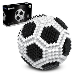 KADELE soccer ball assembly demonstrates intricate polyhedral design for desk display.