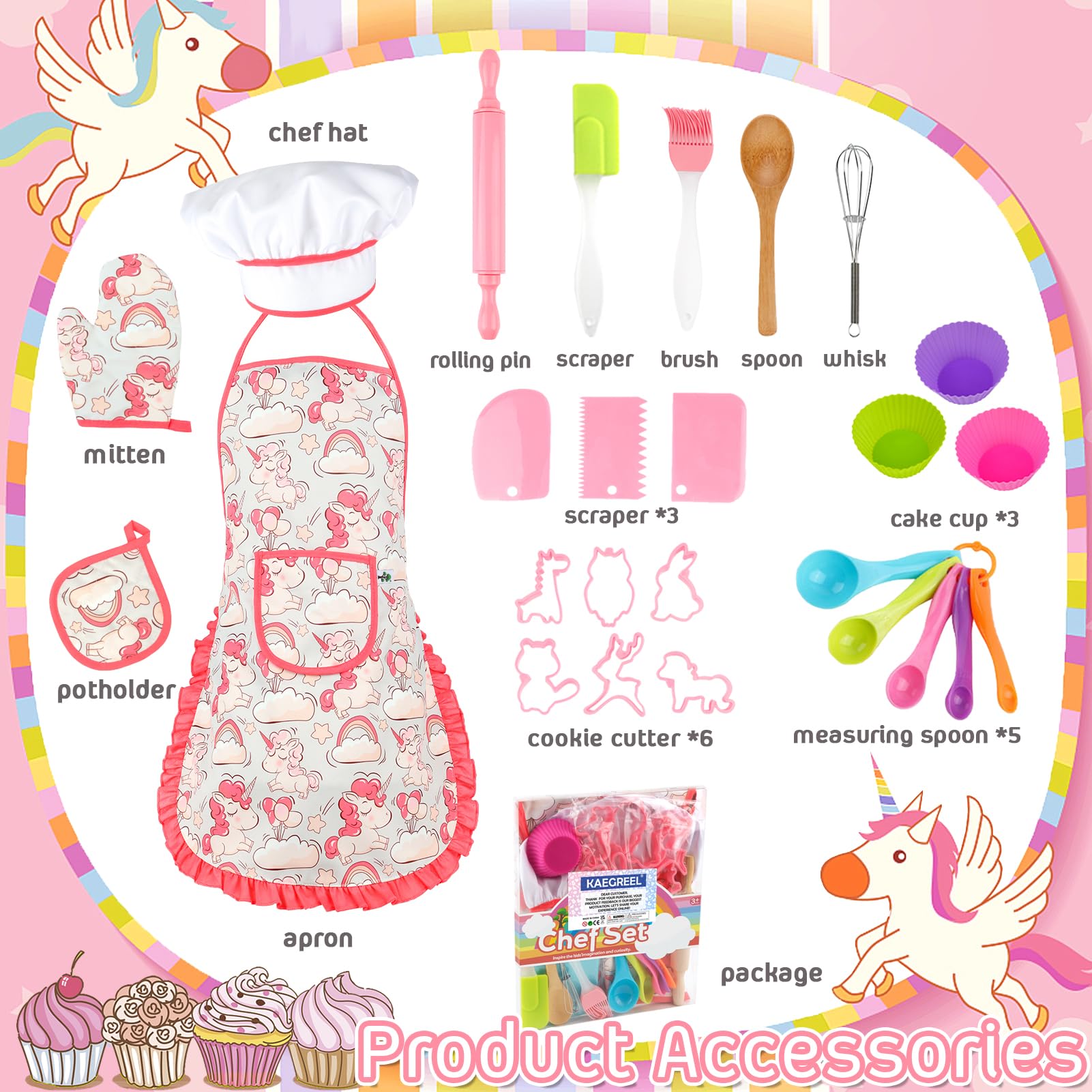 KAEGREEL potholder and mitt protect little hands during playful baking sessions.