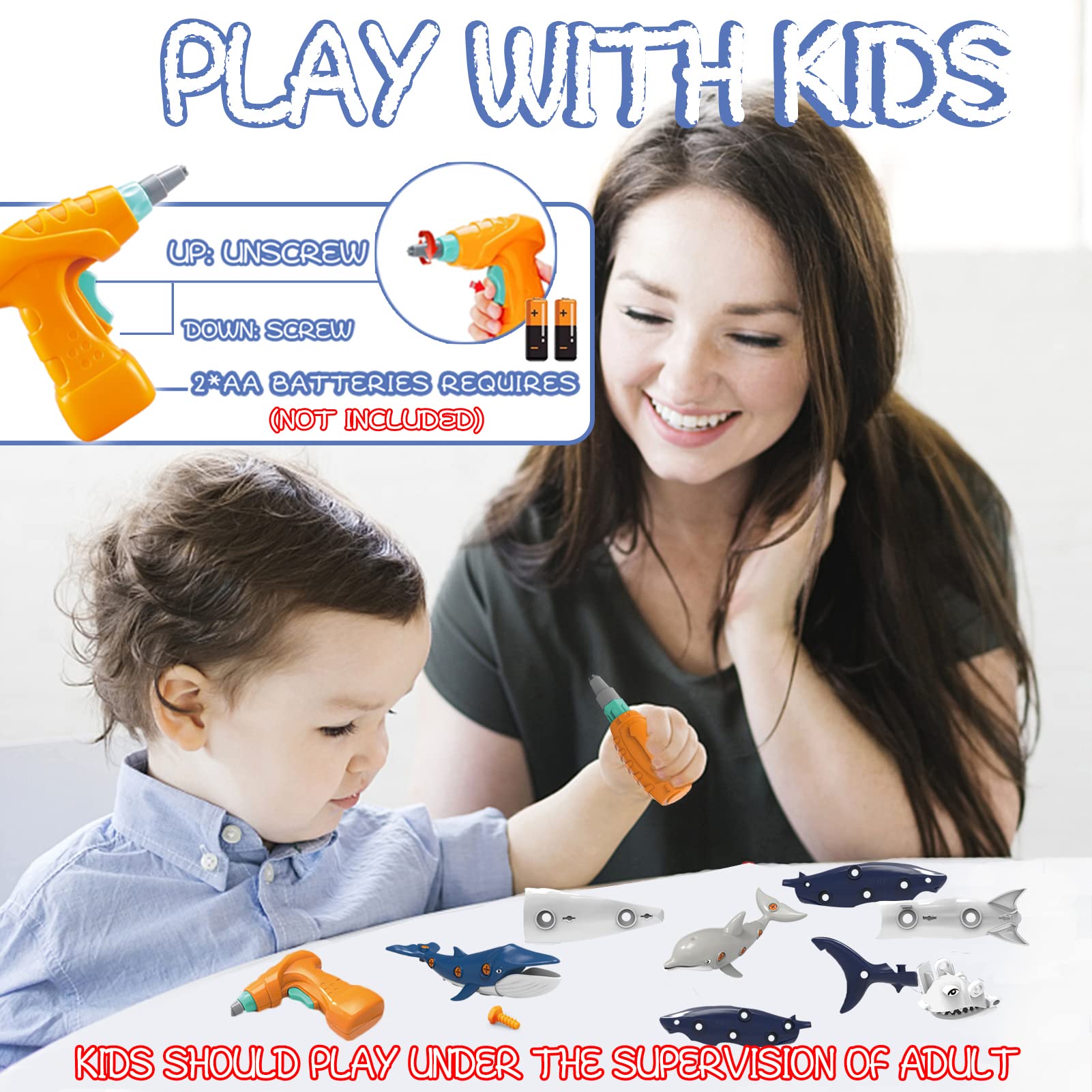 KAEGREEL take-apart whale toy supports cooperative play