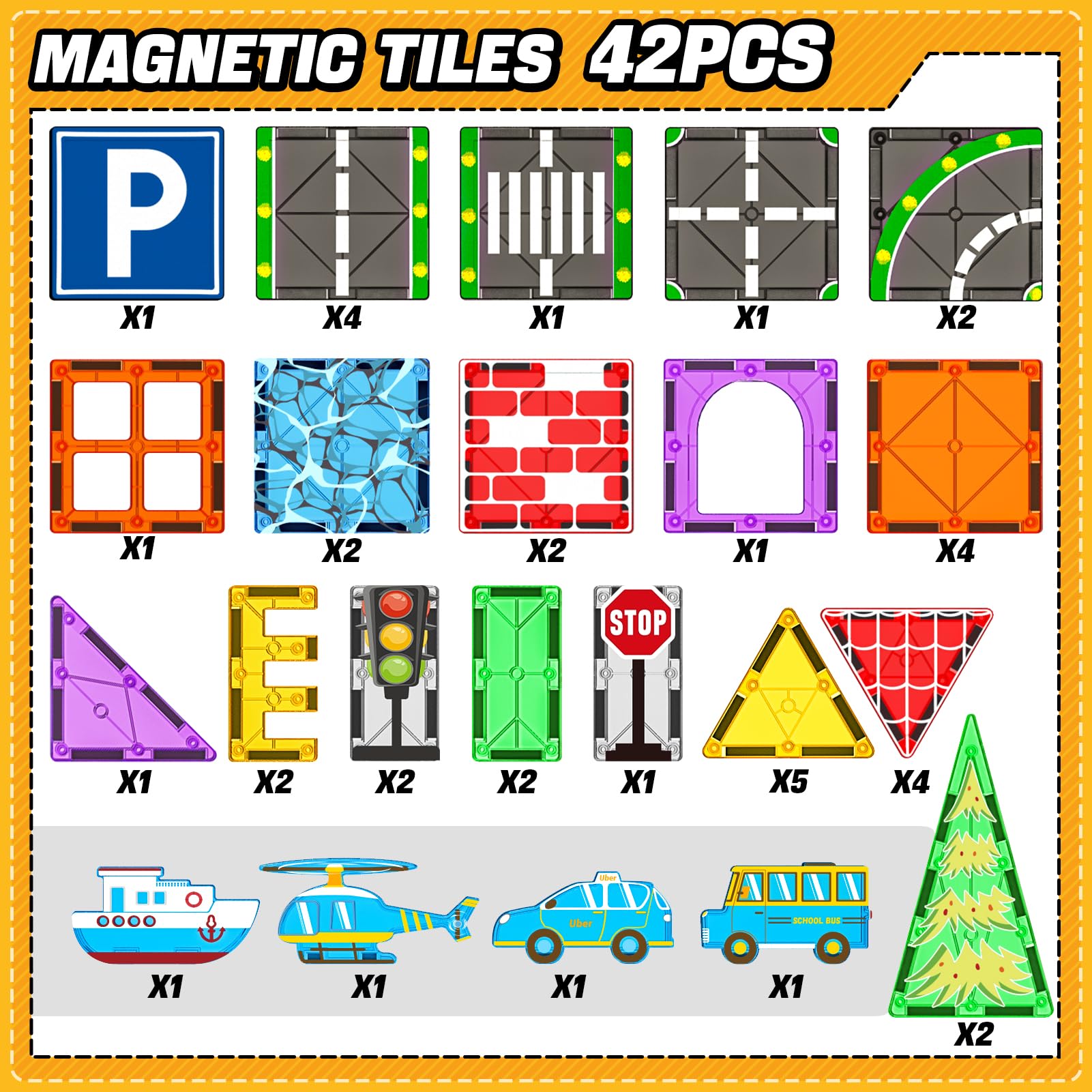 KAEILORU magnetic tiles traditional tiles providing a stable base for larger structures