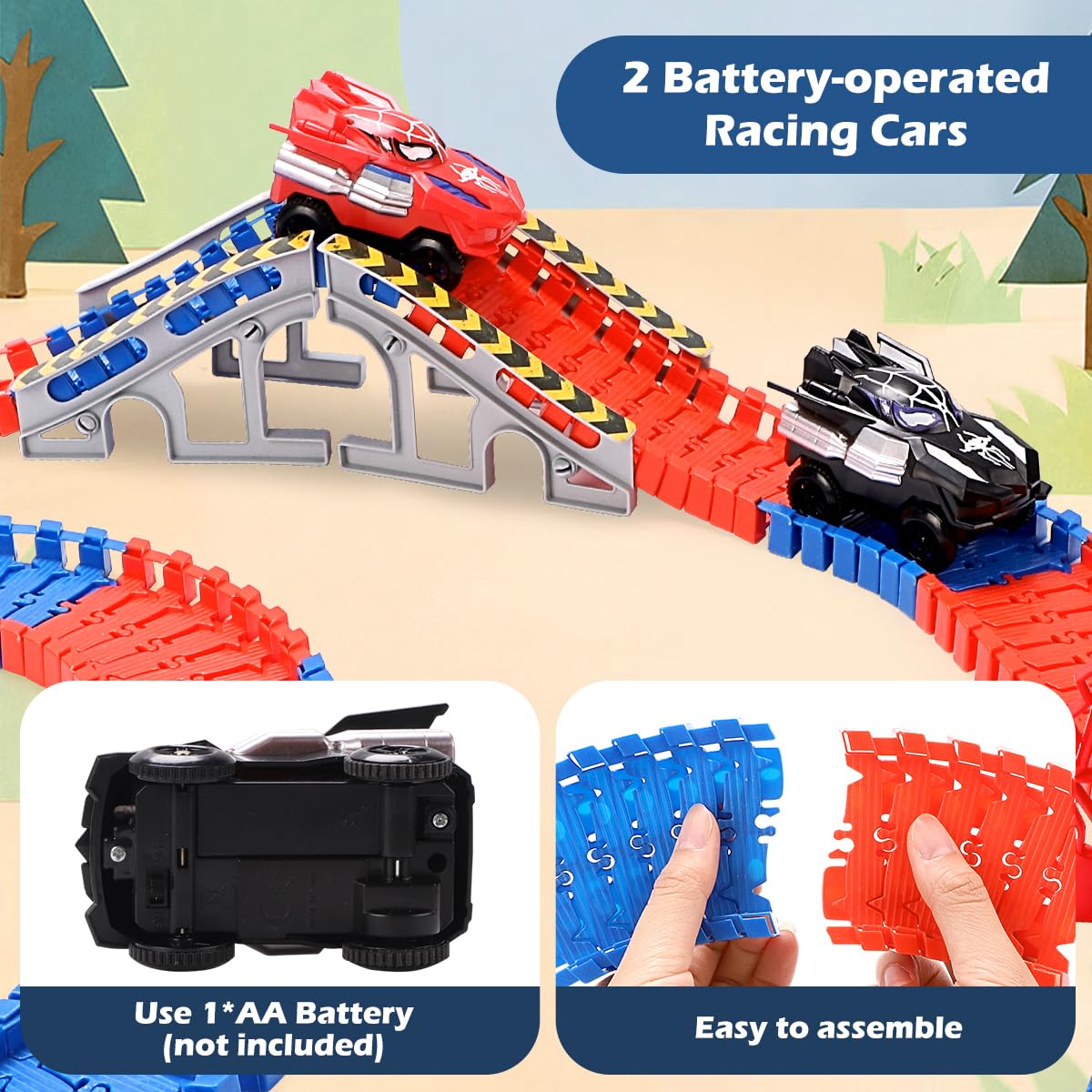 KaeKid Spider Track crossroad piece allows varied intersections during play