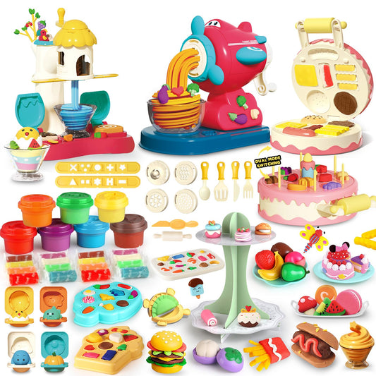 Kaelinda 77Pcs playdough ice cream maker for creative pretend play and color exploration