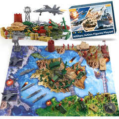 Kaelinda army men playset with battle mat and tanks for imaginative group battles.