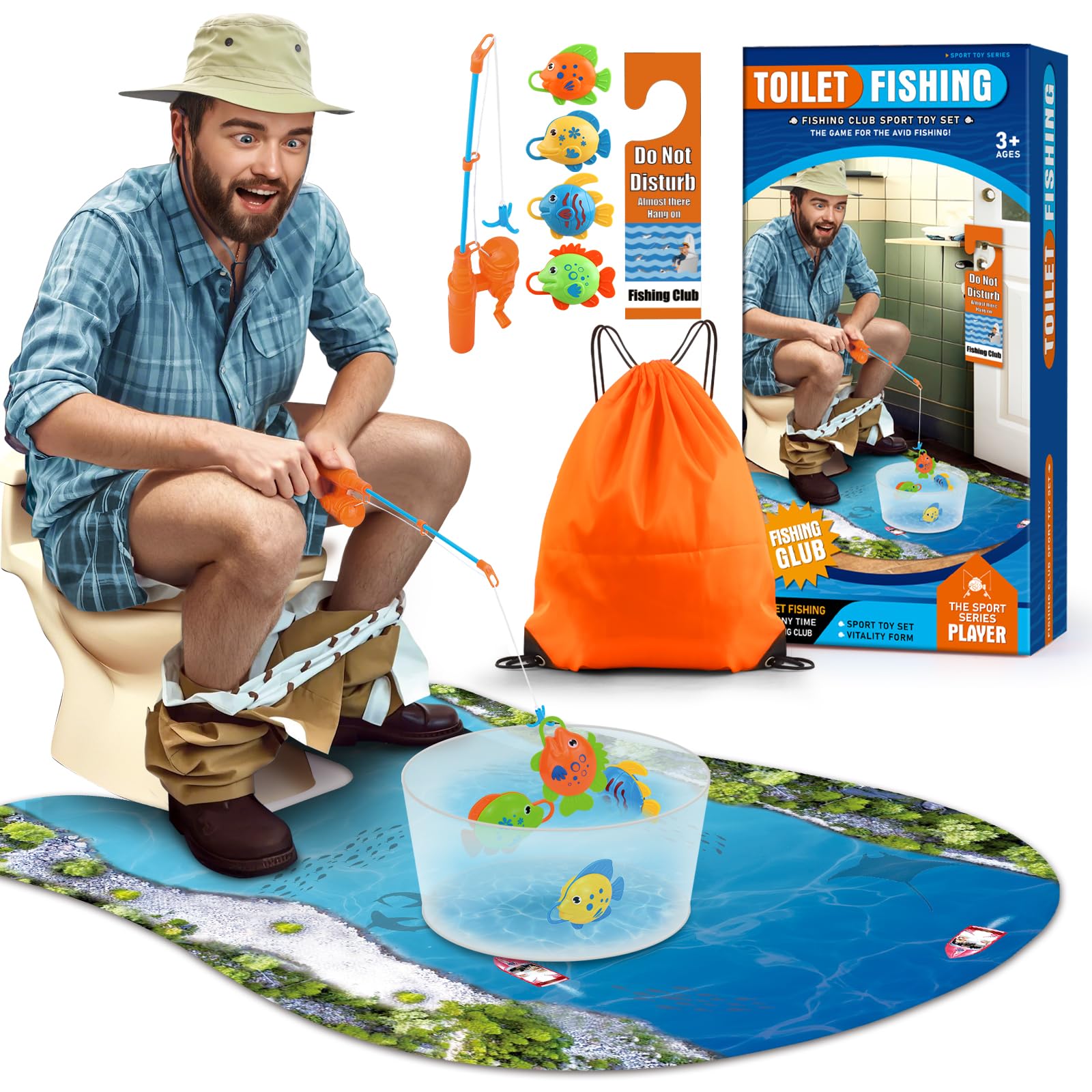 Kaelinda toilet fishing toy with rod and fish enhances bathroom fun and stress relief.