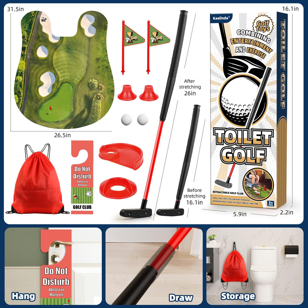 Kaelinda Toilet Golf Game collapsible golf club ready to store neatly