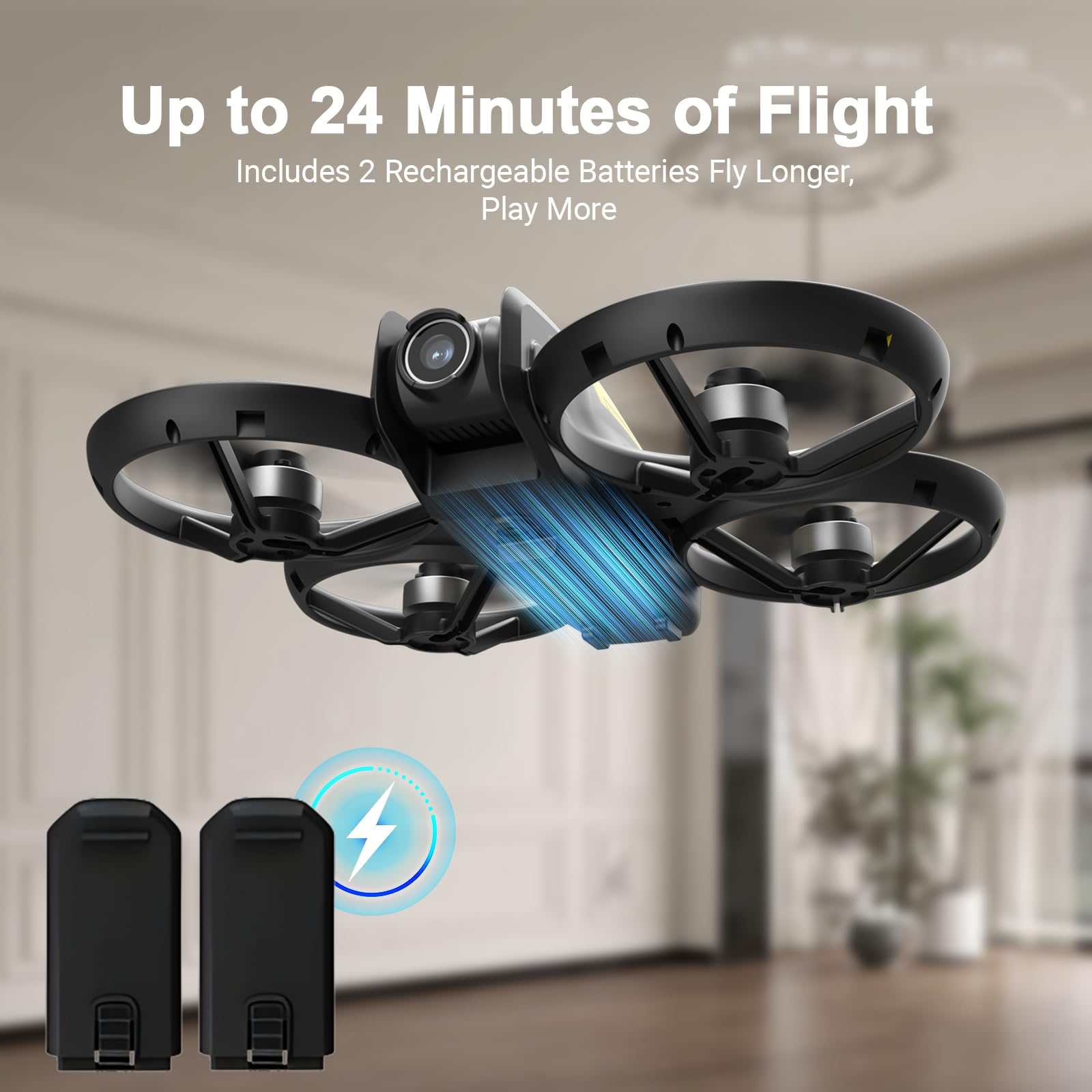 KAGEEN drone streams FPV video to a phone for live viewing.