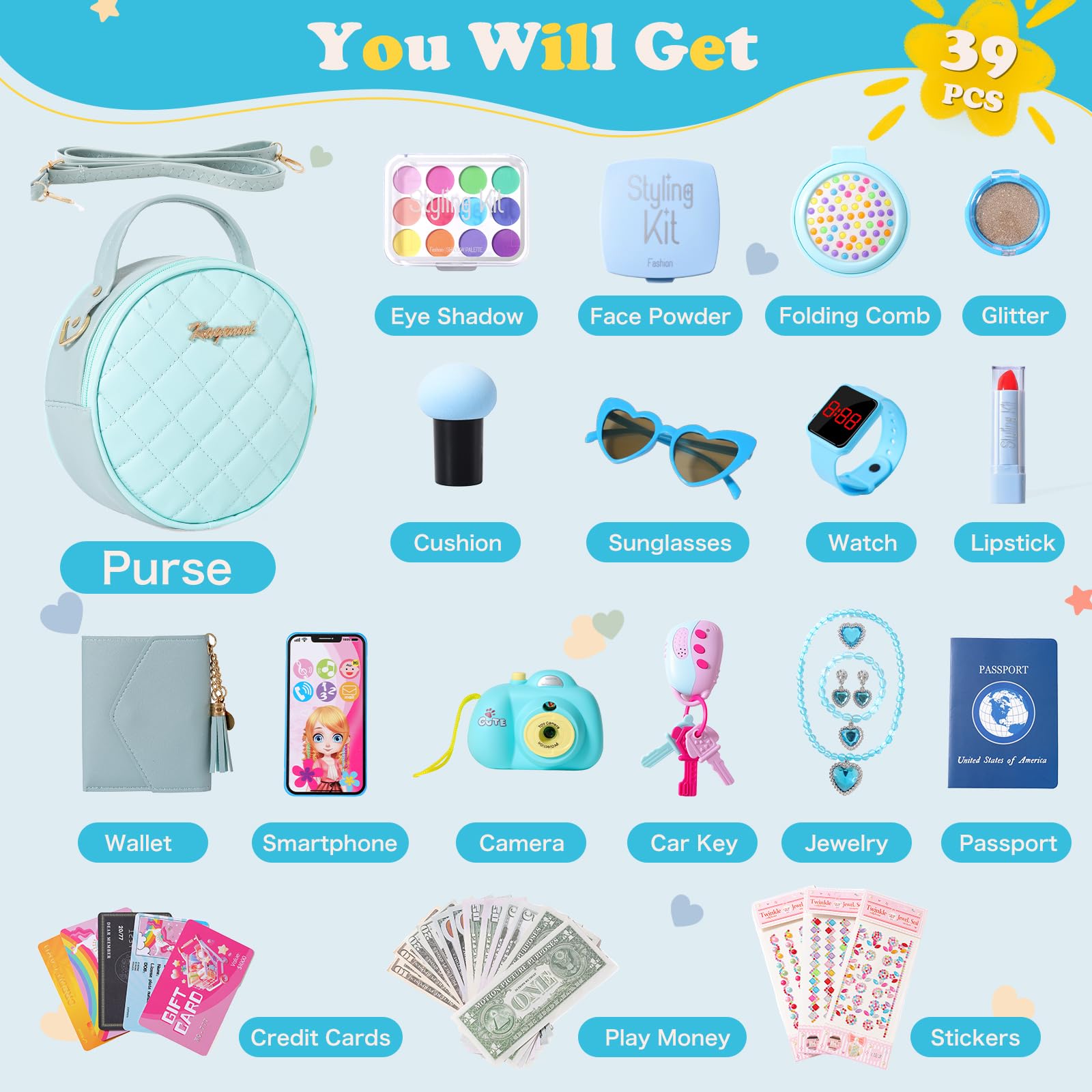 Kagenmi Play Purse wallet and credit cards for pretend budgeting.